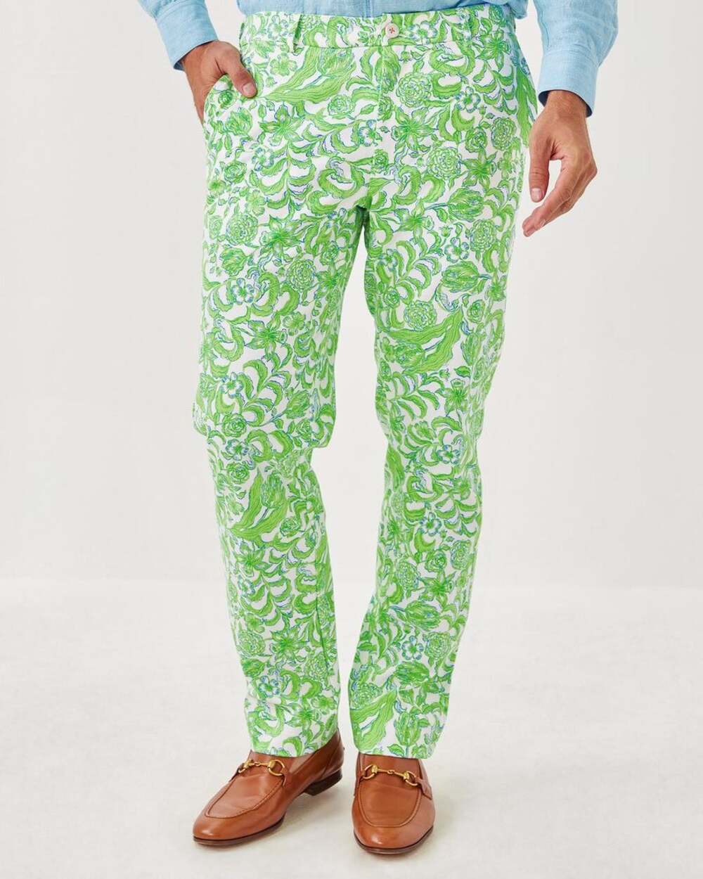 Lilly Pulitzer Men's Green Floral Print Straight Leg Pants
